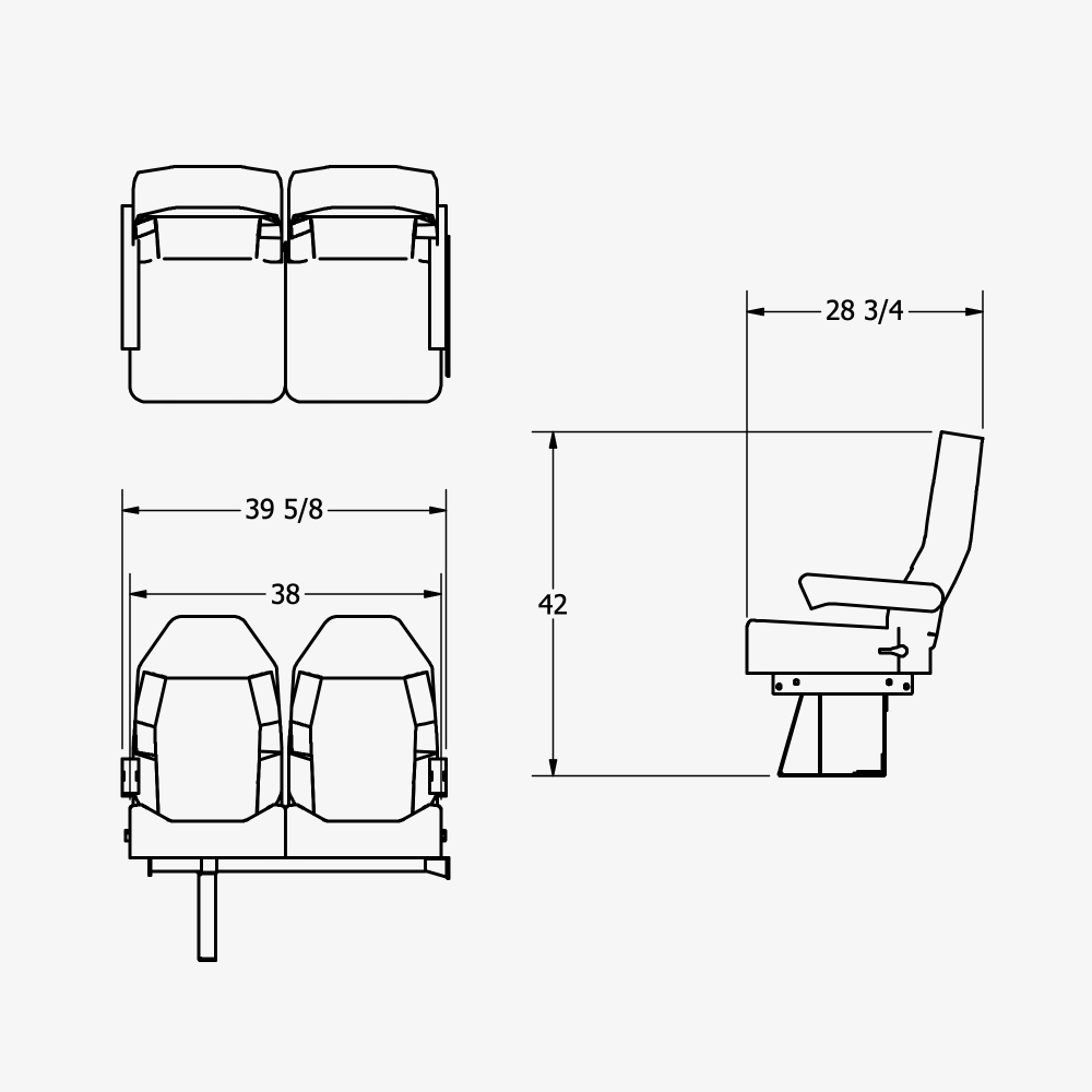 2 person bench seat diagram